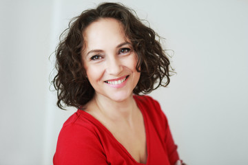 woman smiling to camera