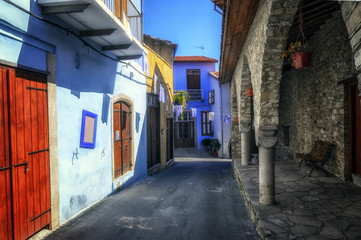 Naklejka na ściany i meble Narrow stone street in Kato Lefkara village. Larnaca District, Cyprus.