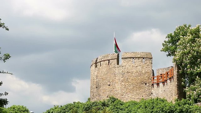 tower with Hungarian flag Pecs
