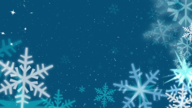 Snowflakes Blue Background Loop