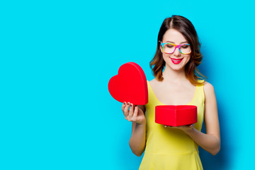 young woman with gift