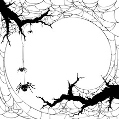 Halloween icon. Silhouette of spider web .Halloween backgrund symbol and element.Cobweb.