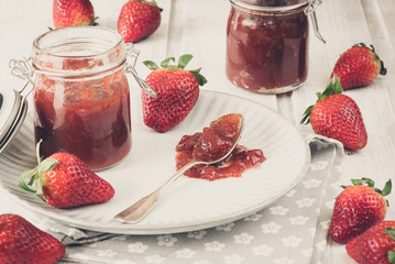 Selbstgemachte Erdbeermarmelade