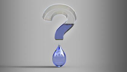 Water Question Mark Concept 3d Illustration