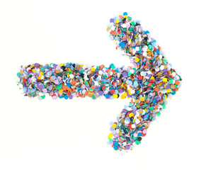 Confetti alphabet - symbol arrow