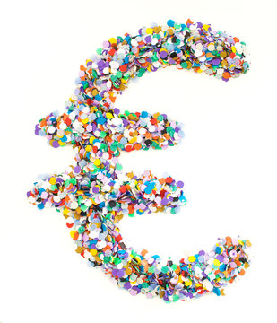 Confetti alphabet - symbol euro