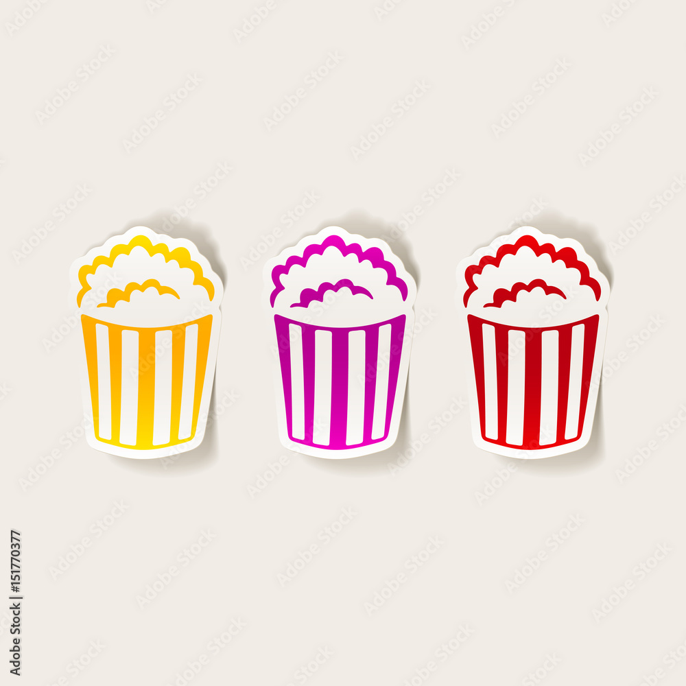 Poster realistic design element: popcorn