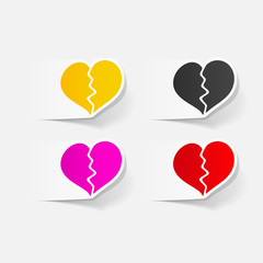 realistic design element: broken heart