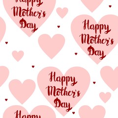 Happy Mother's Day. Handmade calligraphy seamless pattern.