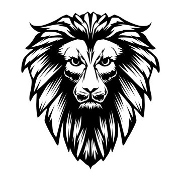 Wild Head Lion Illustration Logo Mascot Luxury Power Leader Brand