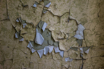 The old and cracked wall of a building, lost places