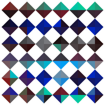 Composition of abstract triangles forming diamond shapes in teal and lapis lazuli color scheme