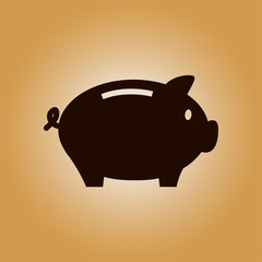 Piggy bank icon. Pictograph of moneybox. Flat design.
