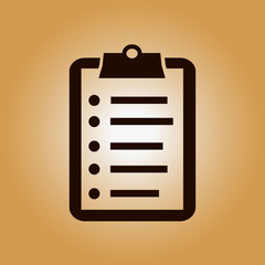 Check list vector icon. Shopping list token. Flat design style.