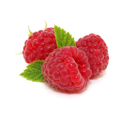 Raspberry with leaves