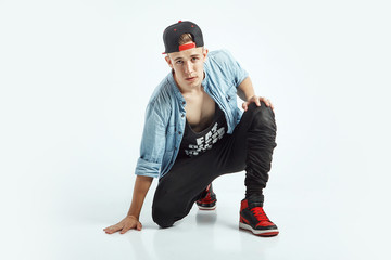 Cool rapper and isolated on white background