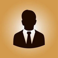 User icon of man in business suit. Flat design style.