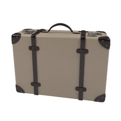 Beige suitcase - isolated on white background