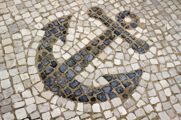 Anchor Design in Portuguese Mosaic Street Tiles