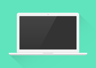 Laptop Computer weiß Flat Design Icon Vektor Grafik