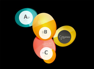 Glossy glass circle banner design template