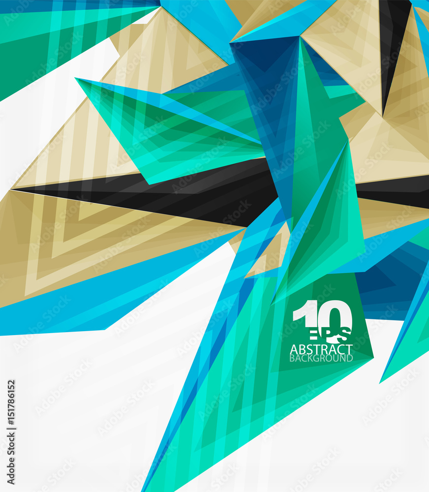 Poster 3d modern triangle low poly abstract geometric vector