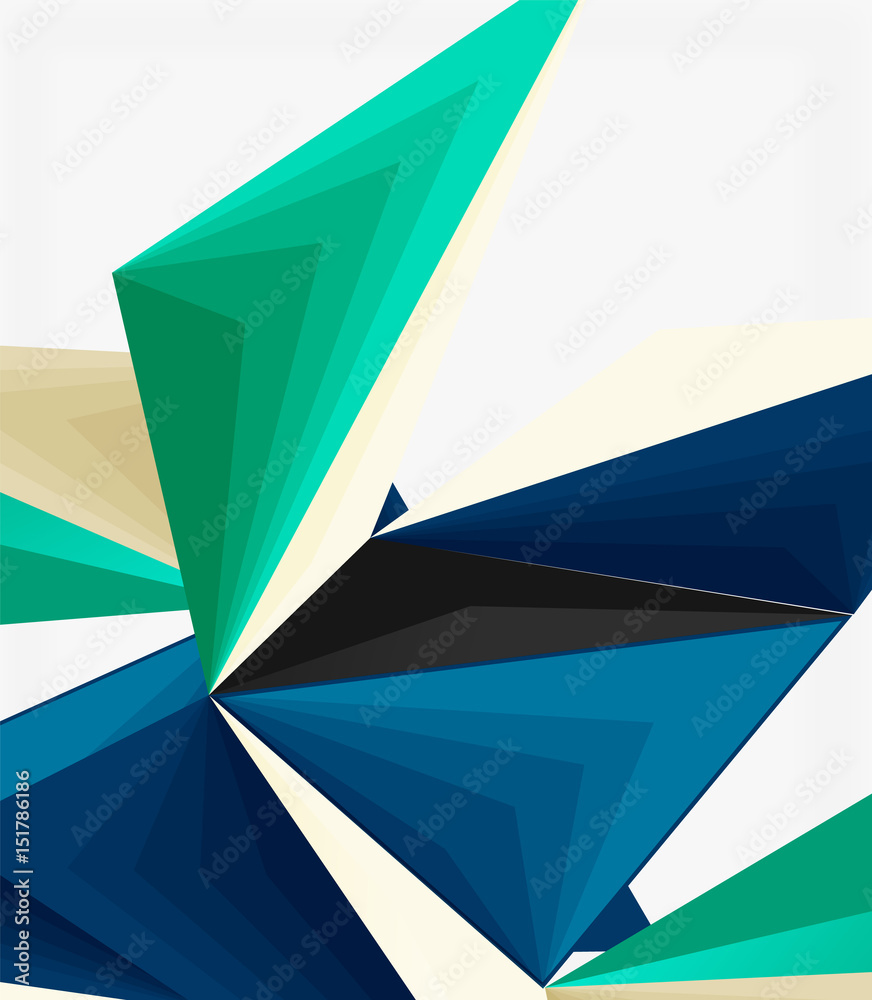 Poster 3d modern triangle low poly abstract geometric vector