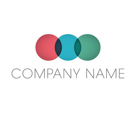 Circle business logo with company name placeholder text. Geometric vector logotype design elements. - 151788770