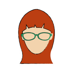 Young woman profile icon vector illustration graphic design