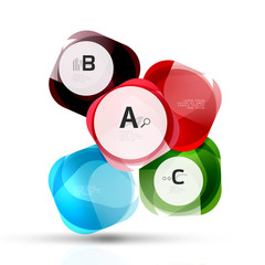 Futuristic flying squares, abstract background template