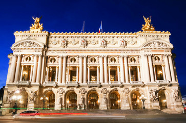Fototapeta na wymiar The magnificent Palais Garnier at dusk in Paris, France.