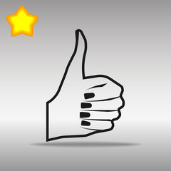  thumb up black Icon button logo symbol 