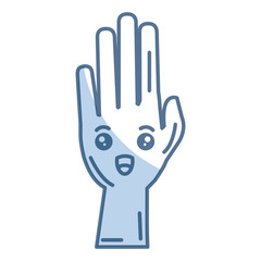 hand human raised comic character vector illustration design