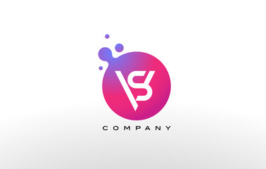 SV Letter Dots Logo Design with Creative Trendy Bubbles.