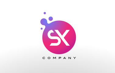 SX Letter Dots Logo Design with Creative Trendy Bubbles.