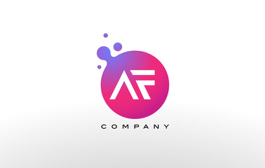 AF Letter Dots Logo Design with Creative Trendy Bubbles.