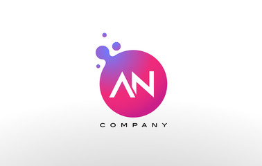 AN Letter Dots Logo Design with Creative Trendy Bubbles.