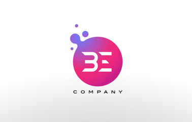 BE Letter Dots Logo Design with Creative Trendy Bubbles.