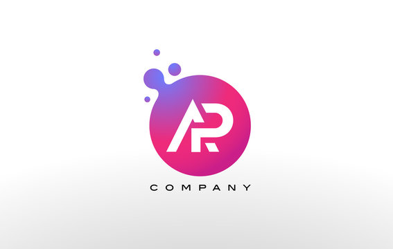 AP Letter Dots Logo Design with Creative Trendy Bubbles.