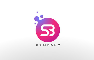 Obraz premium SB Letter Dots Logo Design with Creative Trendy Bubbles.