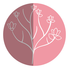 beautiful branch with Flowers decoration icon vector illustration design