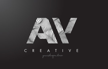 AW A W Letter Logo with Zebra Lines Texture Design Vector.