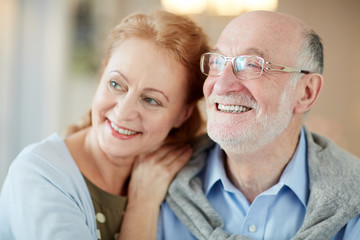 Married couple expressing love and happiness