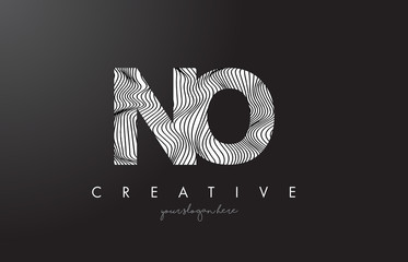 NO N O Letter Logo with Zebra Lines Texture Design Vector.