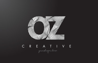 OZ O Z Letter Logo with Zebra Lines Texture Design Vector.