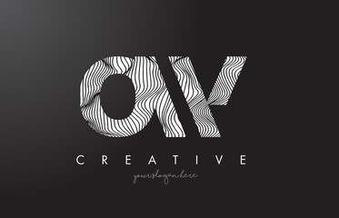 OW O W Letter Logo with Zebra Lines Texture Design Vector.