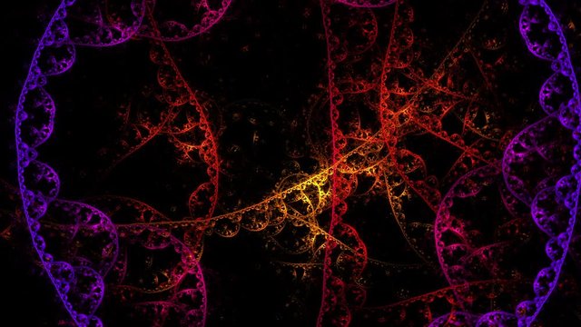 A morphing "Cosmic recursive fractal flame" animation.
