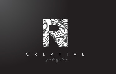 RI R I Letter Logo with Zebra Lines Texture Design Vector.