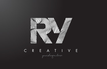 RY R Y Letter Logo with Zebra Lines Texture Design Vector. - obrazy, fototapety, plakaty
