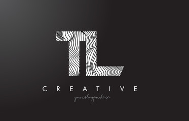 TL T L Letter Logo with Zebra Lines Texture Design Vector.